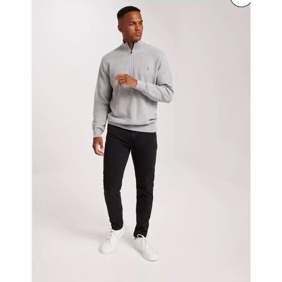 K25 Ralph Lauren POLO Soft French Rib 1/4” Pullover Heather Gray Sz L NWOT - Picture 3 of 10